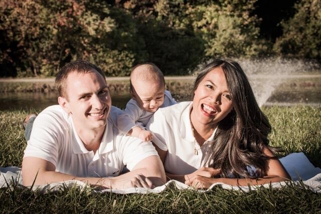 Asian female pregnant and white husband