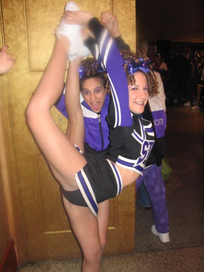 Cheerleaders stretching