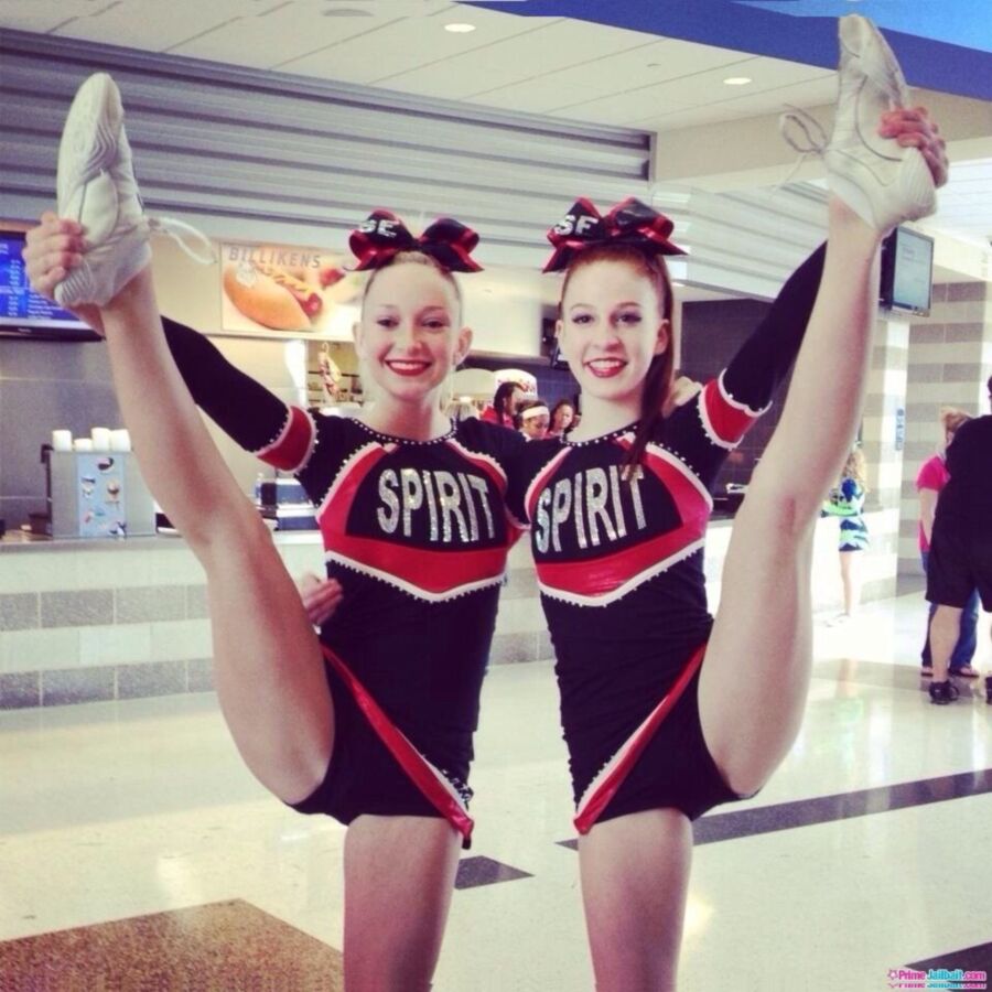 Cheerleaders stretching