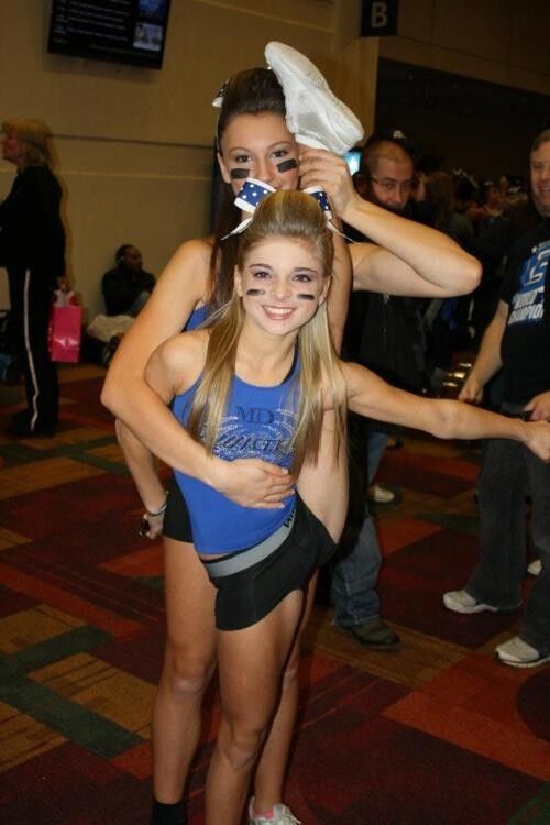 Cheerleaders stretching