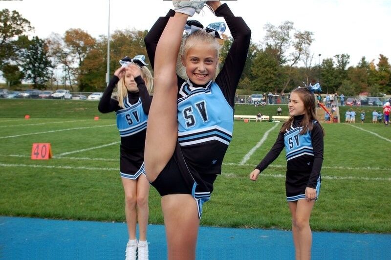 Cheerleaders stretching