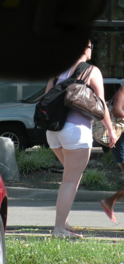 SUPER chubby belly and thighs, nice ass, SHORT SHORTS