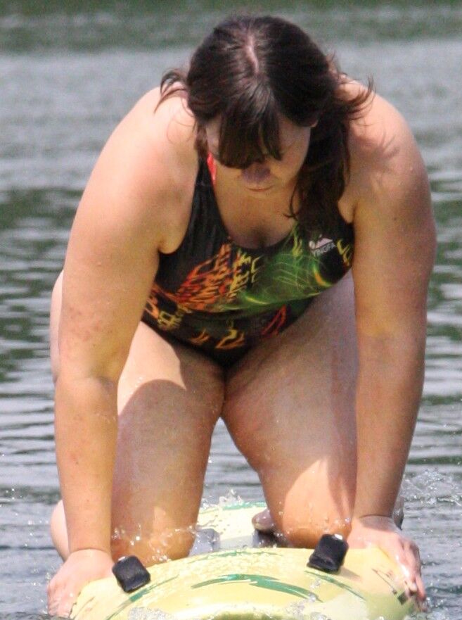 Thick german girl at lake