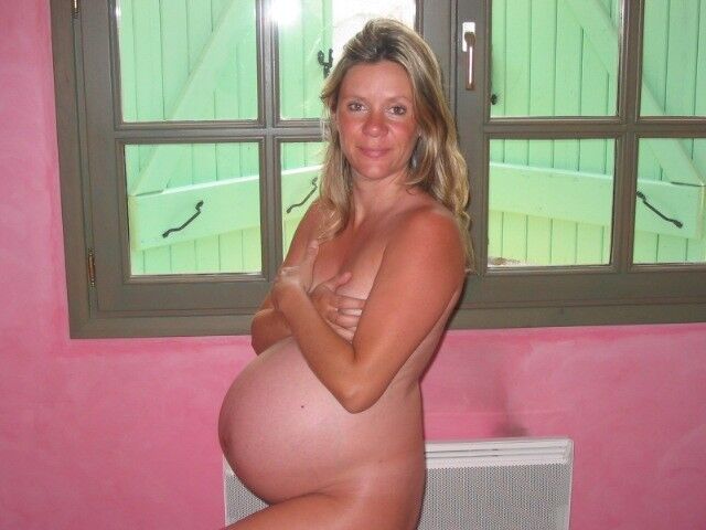 Pregnant blonde wife