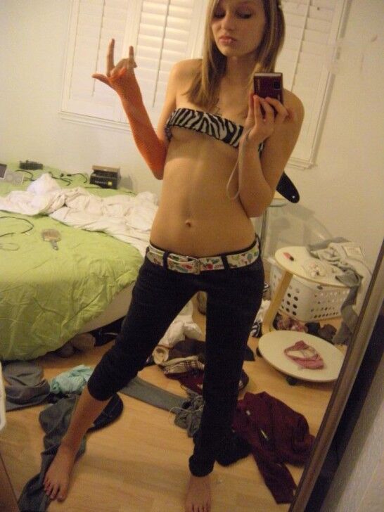 Preppy /Posh Blonde Teen Posing in Her Panties (rock hard bod)