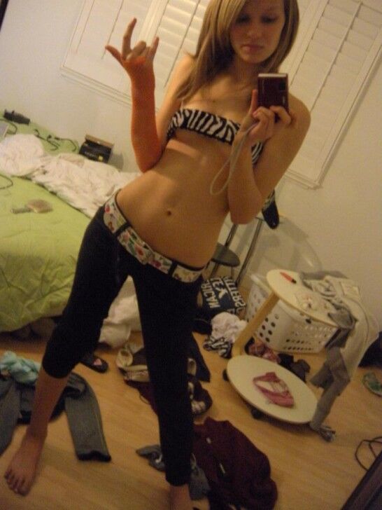 Preppy /Posh Blonde Teen Posing in Her Panties (rock hard bod)