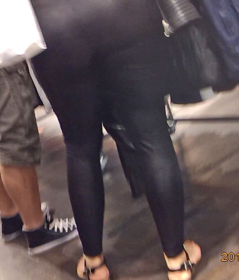 German Blonde with a fantastic ass (shiny leggings)