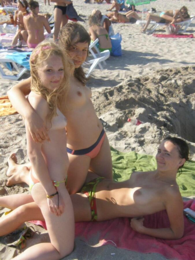 Teens enjoying the beach