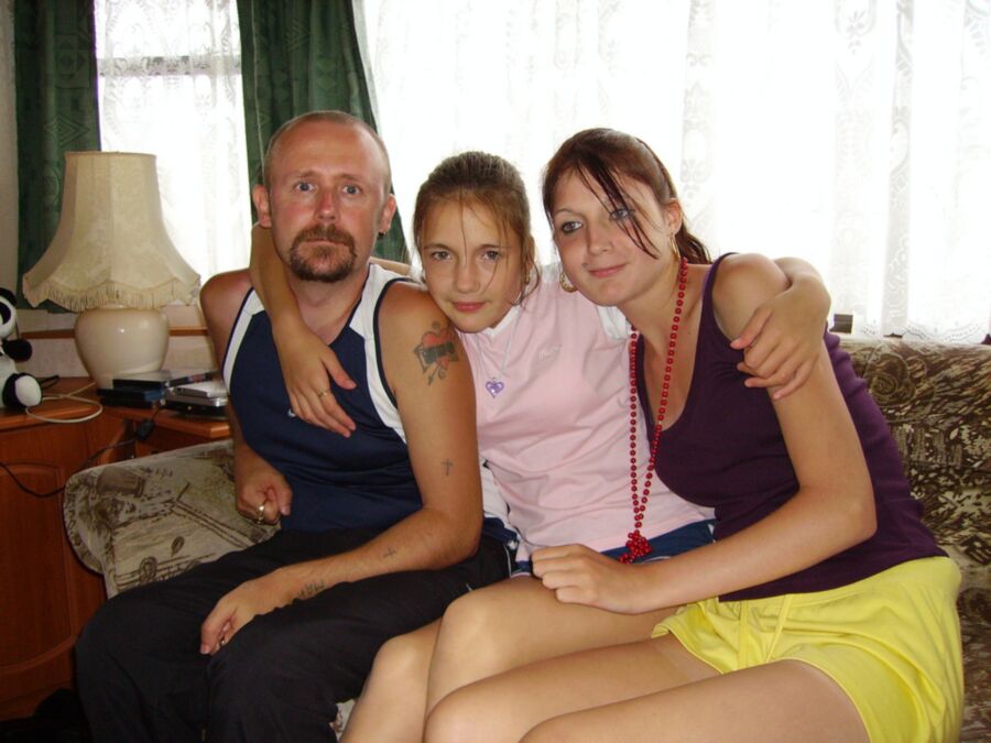 Family fun - Mom + daughter + stepdad - incest