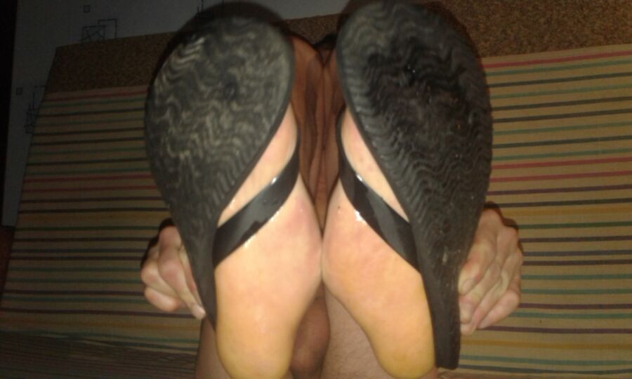 My flat soles in baby oil