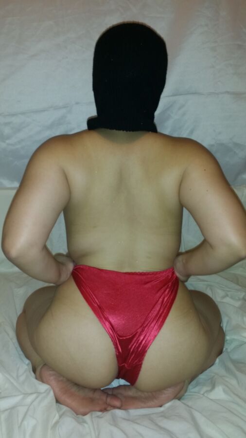 petite pinay red satin moms panties