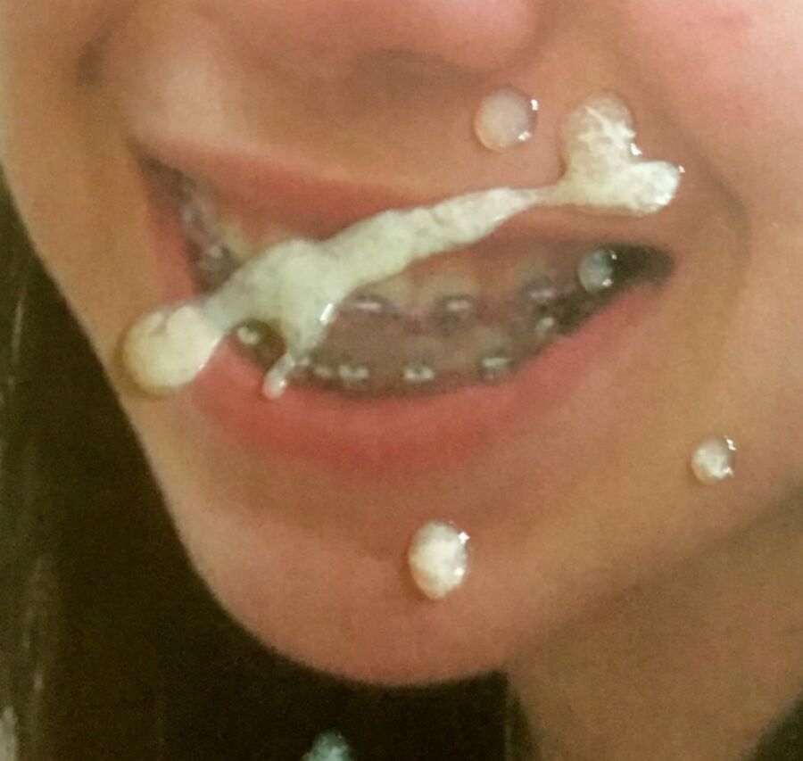 Cum Tribute: brace face Becca