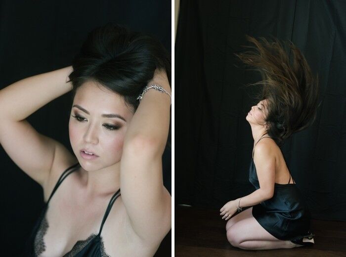 Boudoir - asian in bridal boudoir shoot