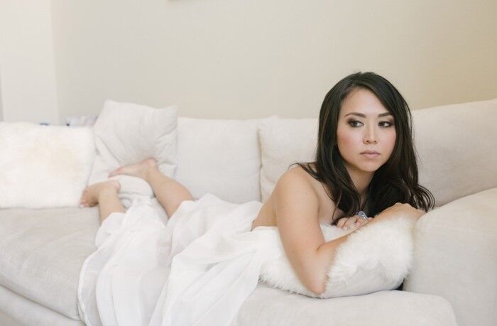 Boudoir - asian in bridal boudoir shoot