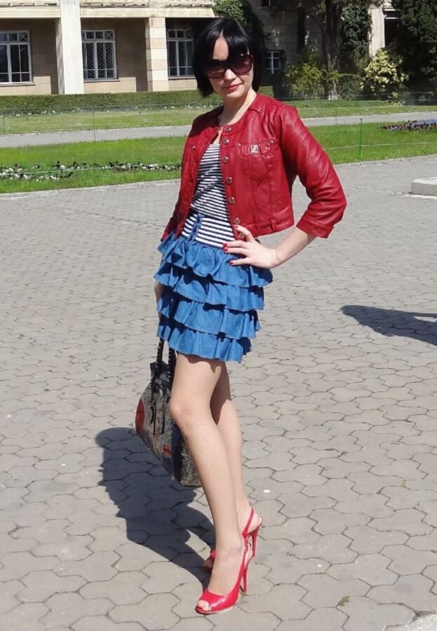 A walk in a red jacket