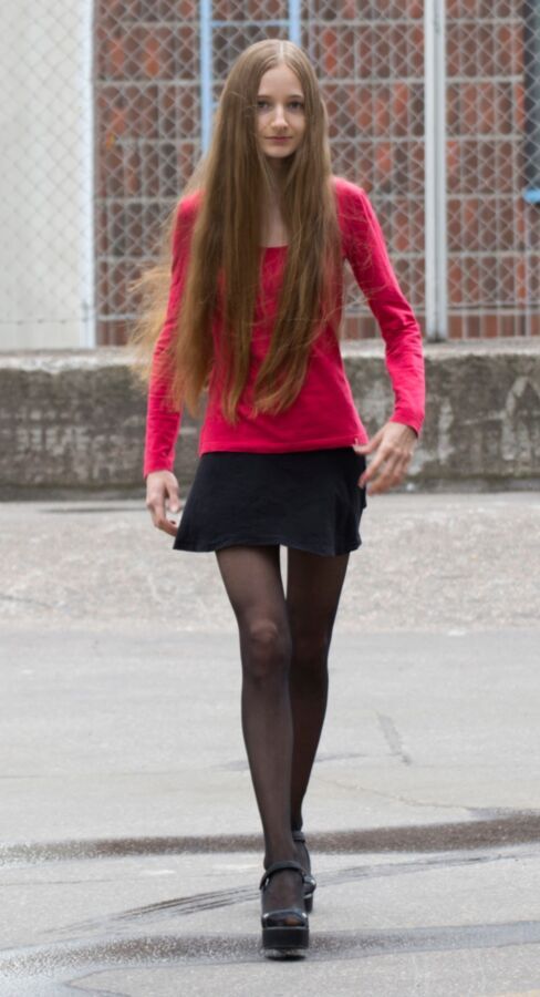 Skinny Russian Cunt in Pantyhose