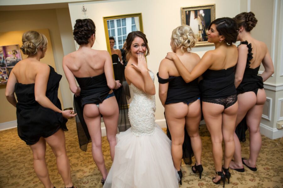 Sexy Bride & Bridesmaids Getting Ready For Big Day