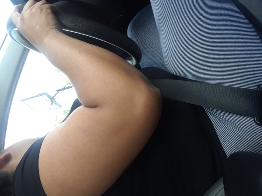 Big breasted thick bodied Dominican driving s***