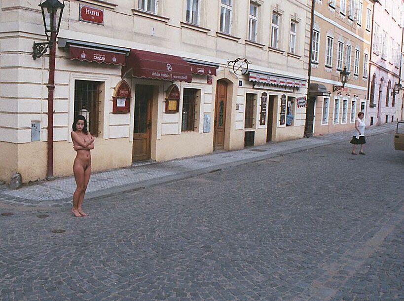 Helena Hemanova - Nude Park Bench