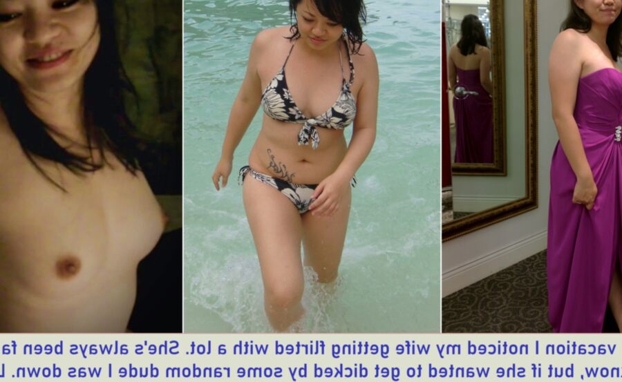 Meine asiatische Schlampenfrau versucht Hotwifing (Bildunterschrift)