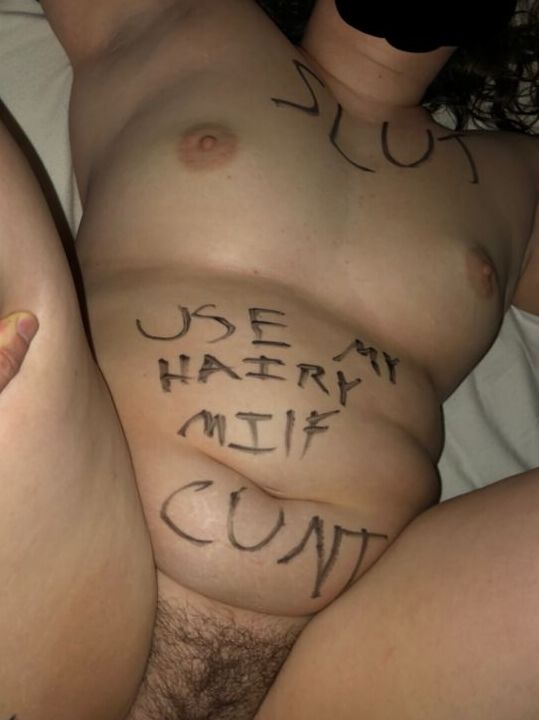 fat-ass wife labeled as the slut she is