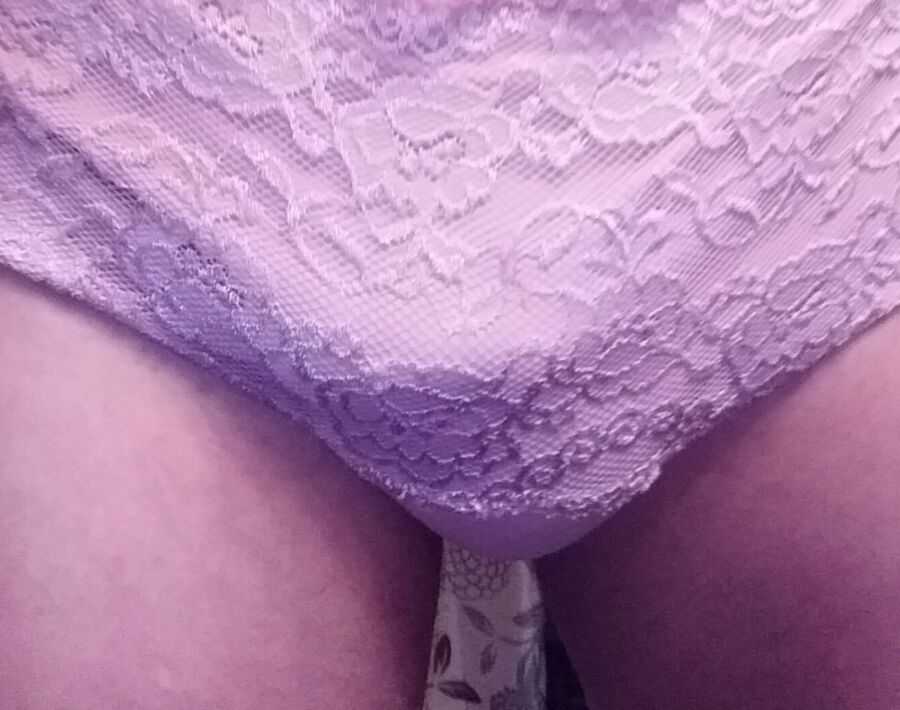 Lace Lavender Panty, Cock