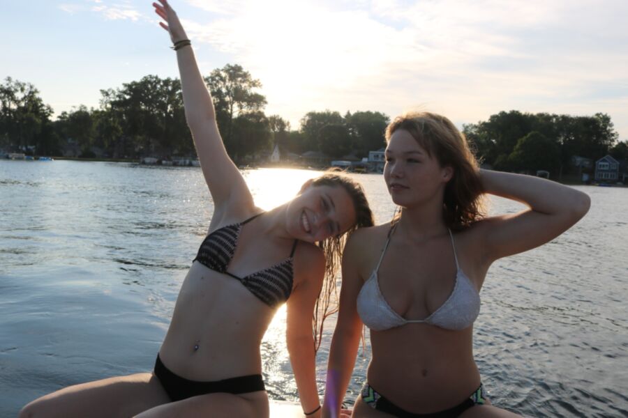 Hot Babes in Bikinis at the Lake . Hot and Cute