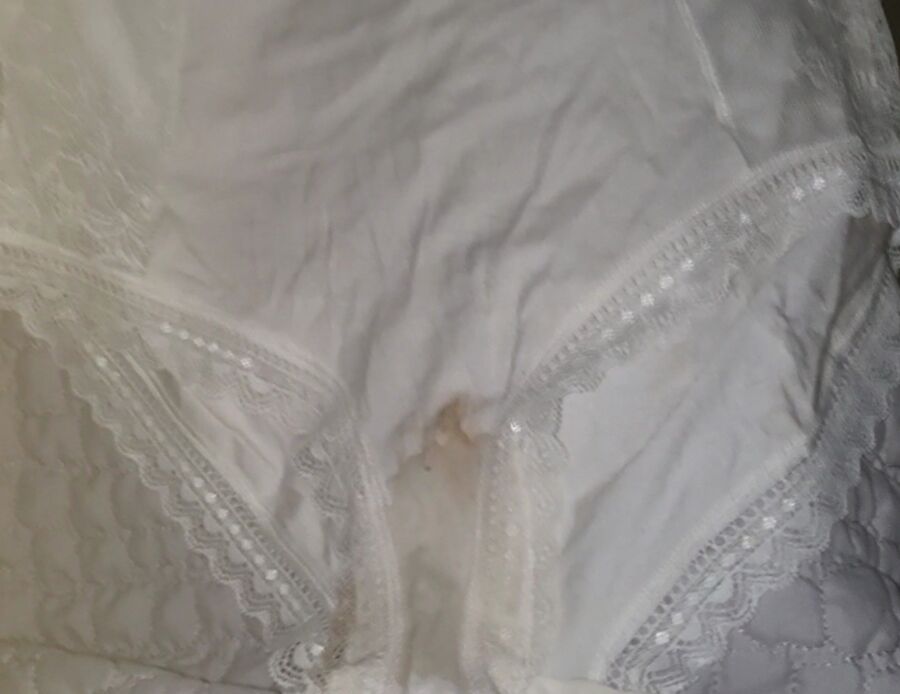 Dirty white and wet panties