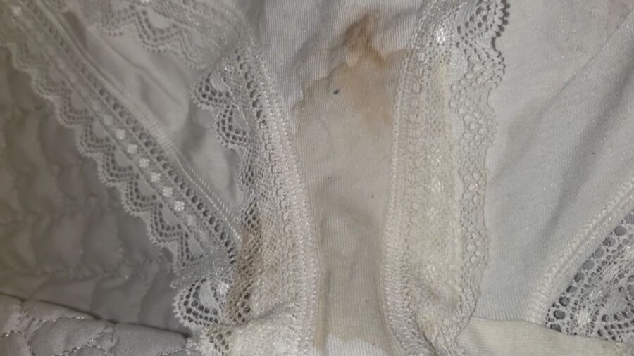 Dirty white and wet panties