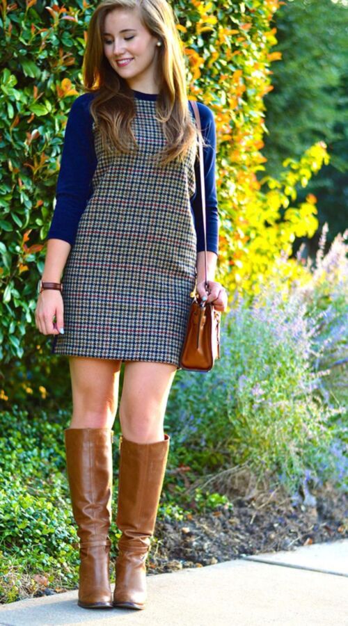 Red blooded American college girl in boots & heels