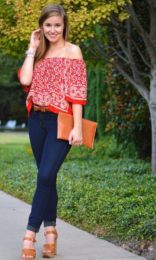 Red blooded American college girl in boots & heels