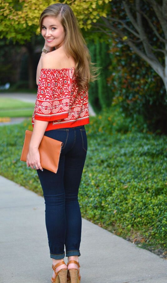 Red blooded American college girl in boots & heels