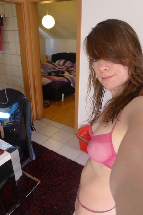 German Slut Julia - Pink Lingerie See Through