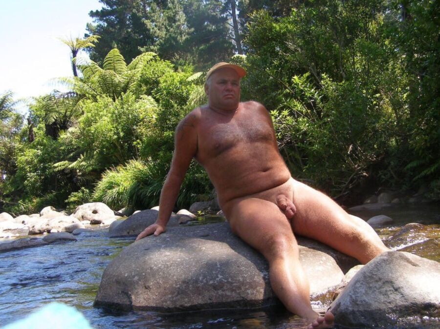 Nudist men outdoors