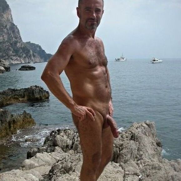 Nudist men outdoors