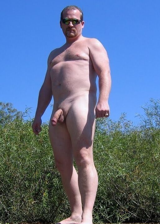 Nudist men outdoors