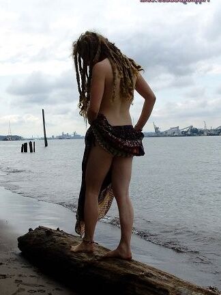 hippie goddess skye dreadlocks hairy outdoors part