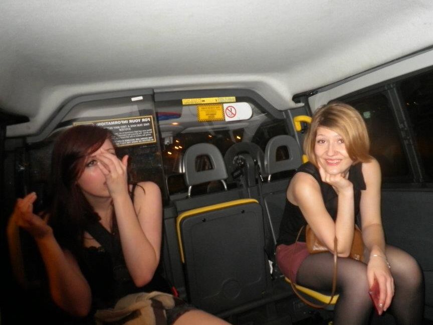 Amy in a cab