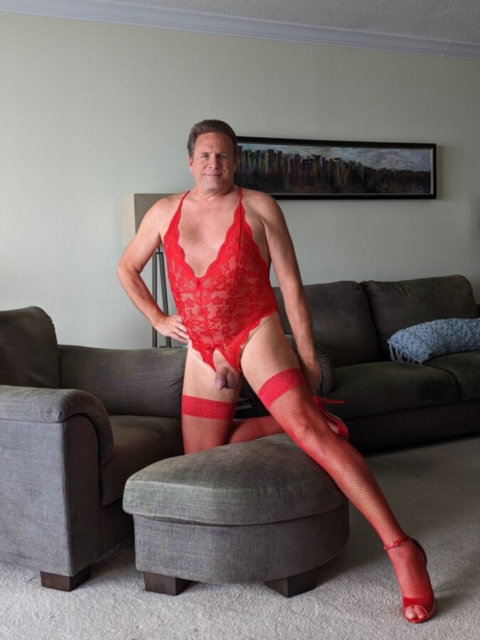 Red Crotchless Teddy