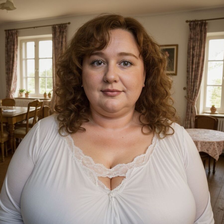 AI - Chubby woman in a nightgown in Germany