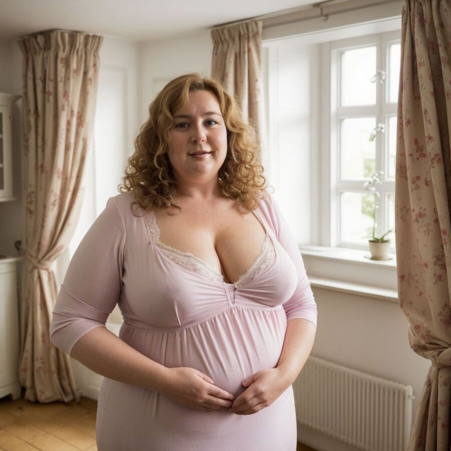 AI - Chubby woman in a nightgown in Germany