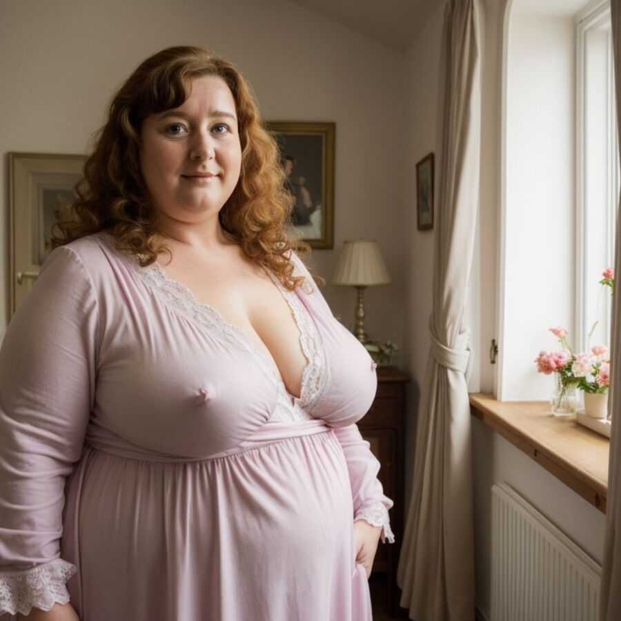 AI - Chubby woman in a nightgown in Germany