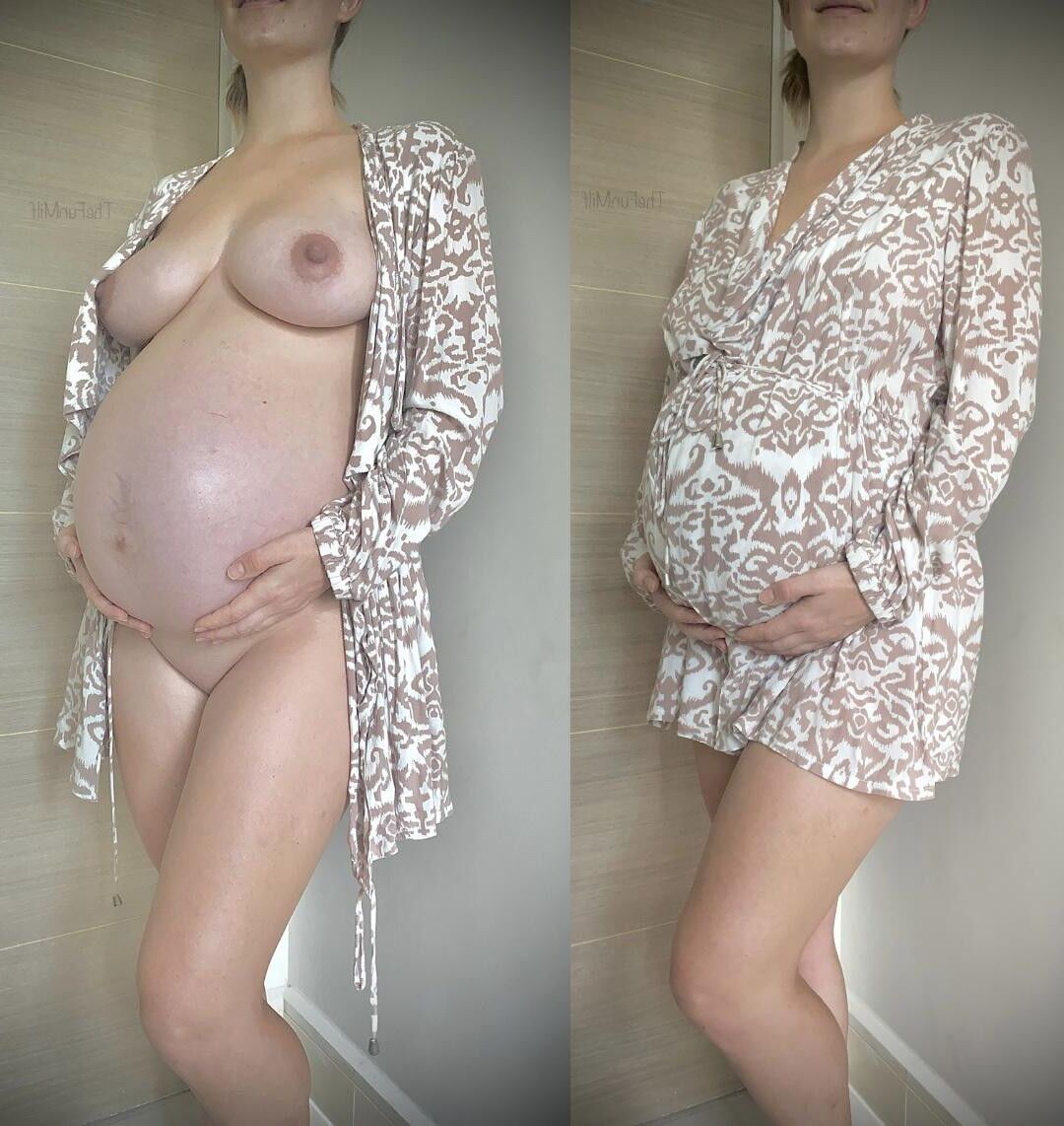 Femme blanche d'élevage noire enceinte