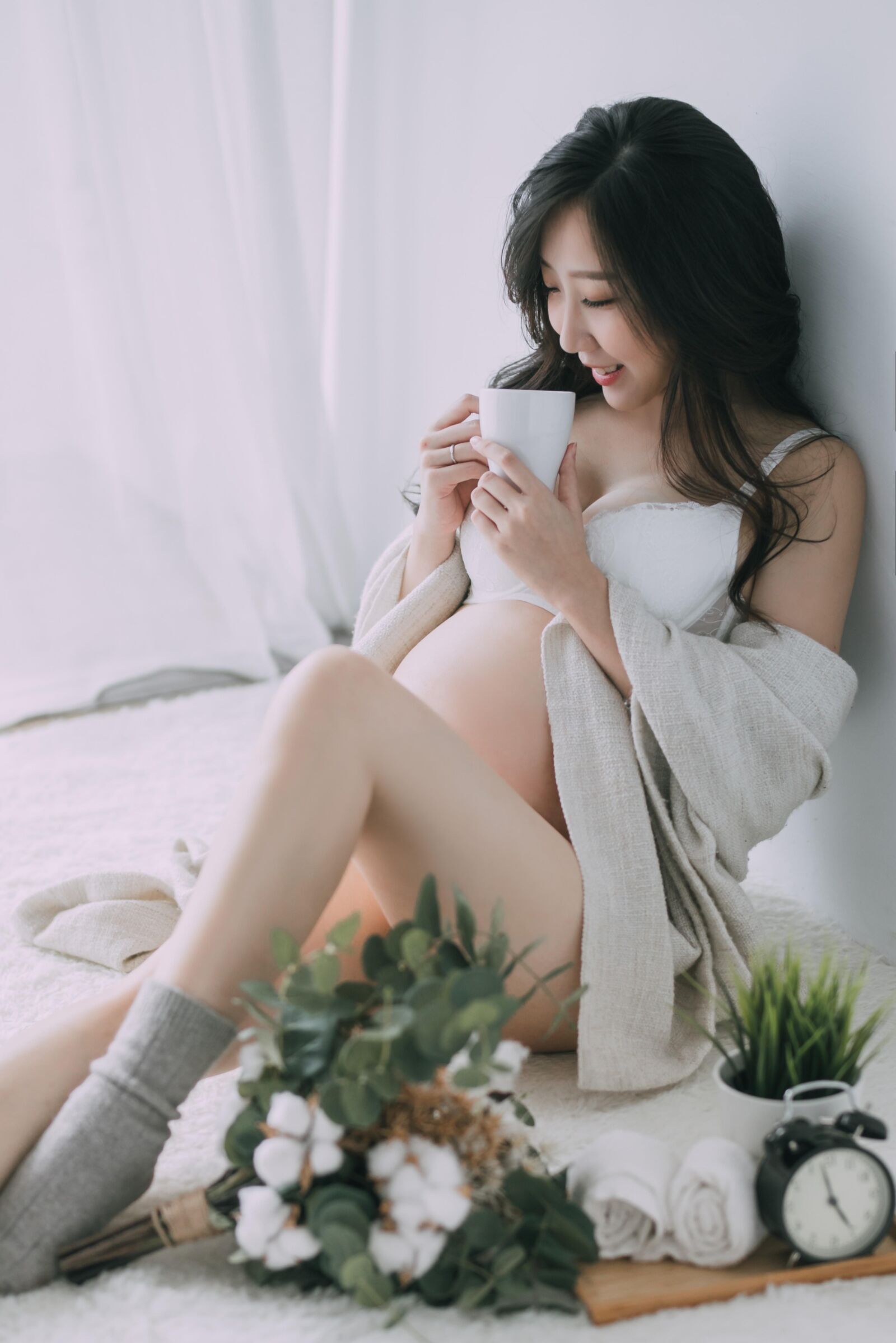 Superbe séance photo d'une asiatique enceinte