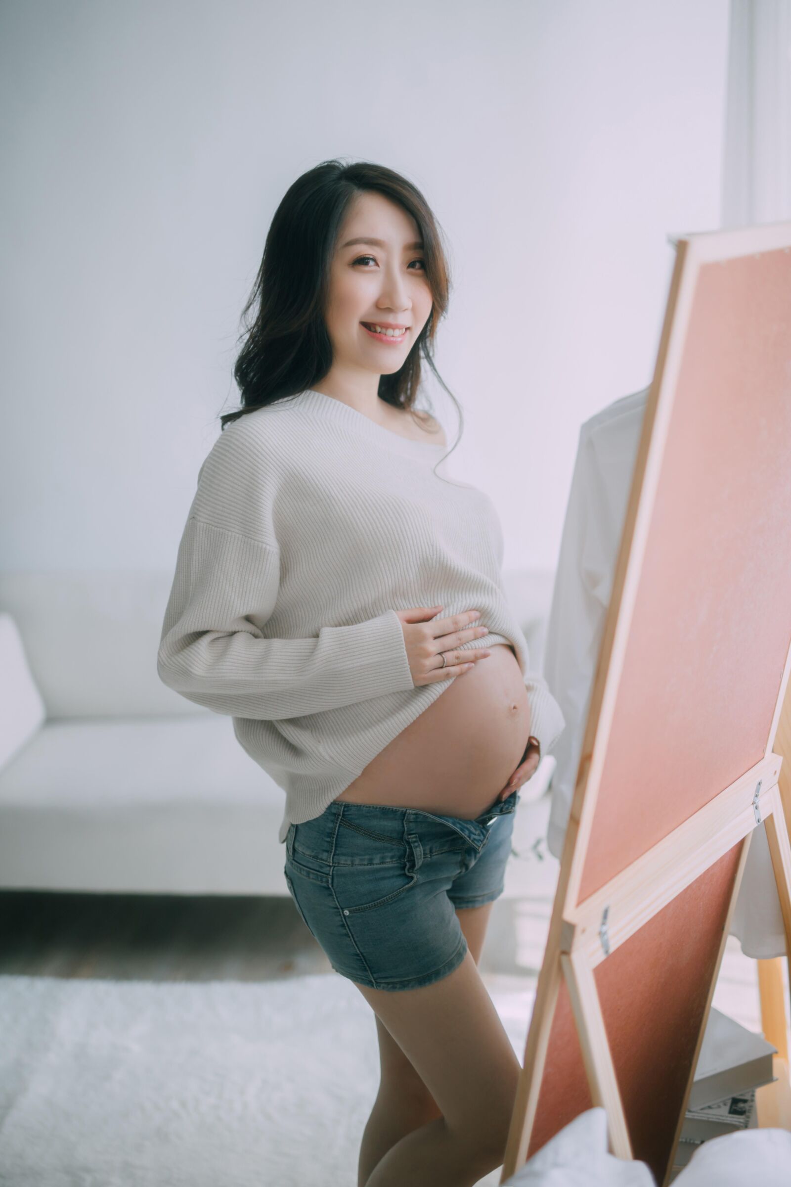 Superbe séance photo d'une asiatique enceinte