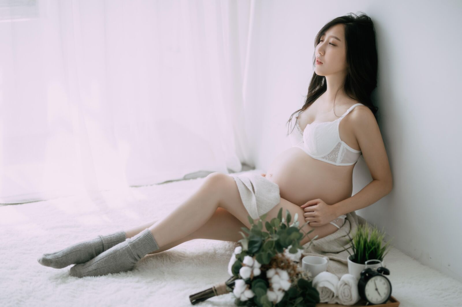 Superbe séance photo d'une asiatique enceinte