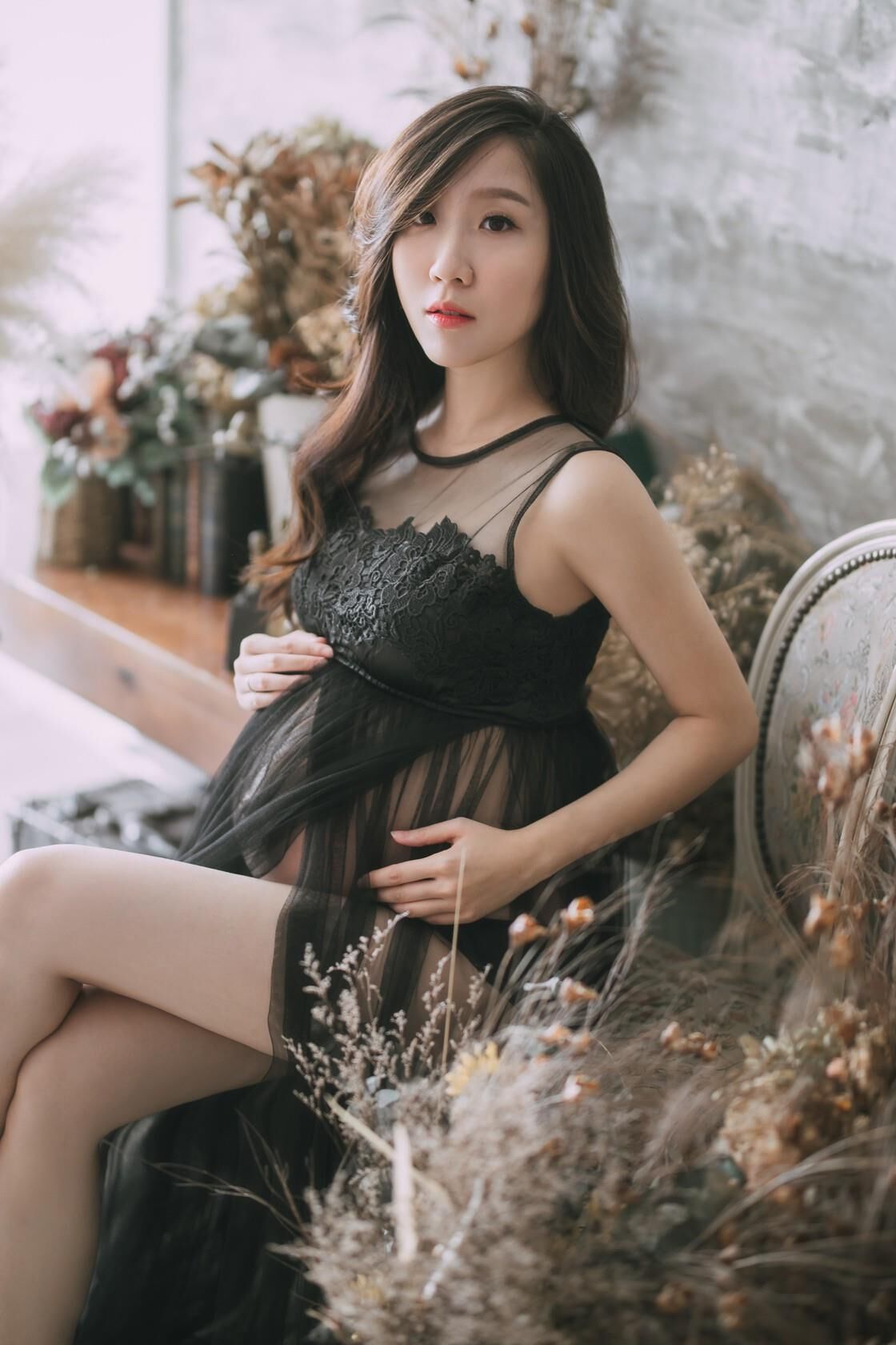 Superbe séance photo d'une asiatique enceinte