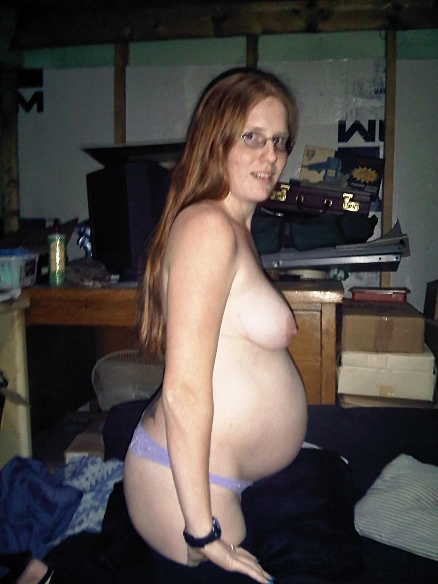 Pregnant redhead and slut