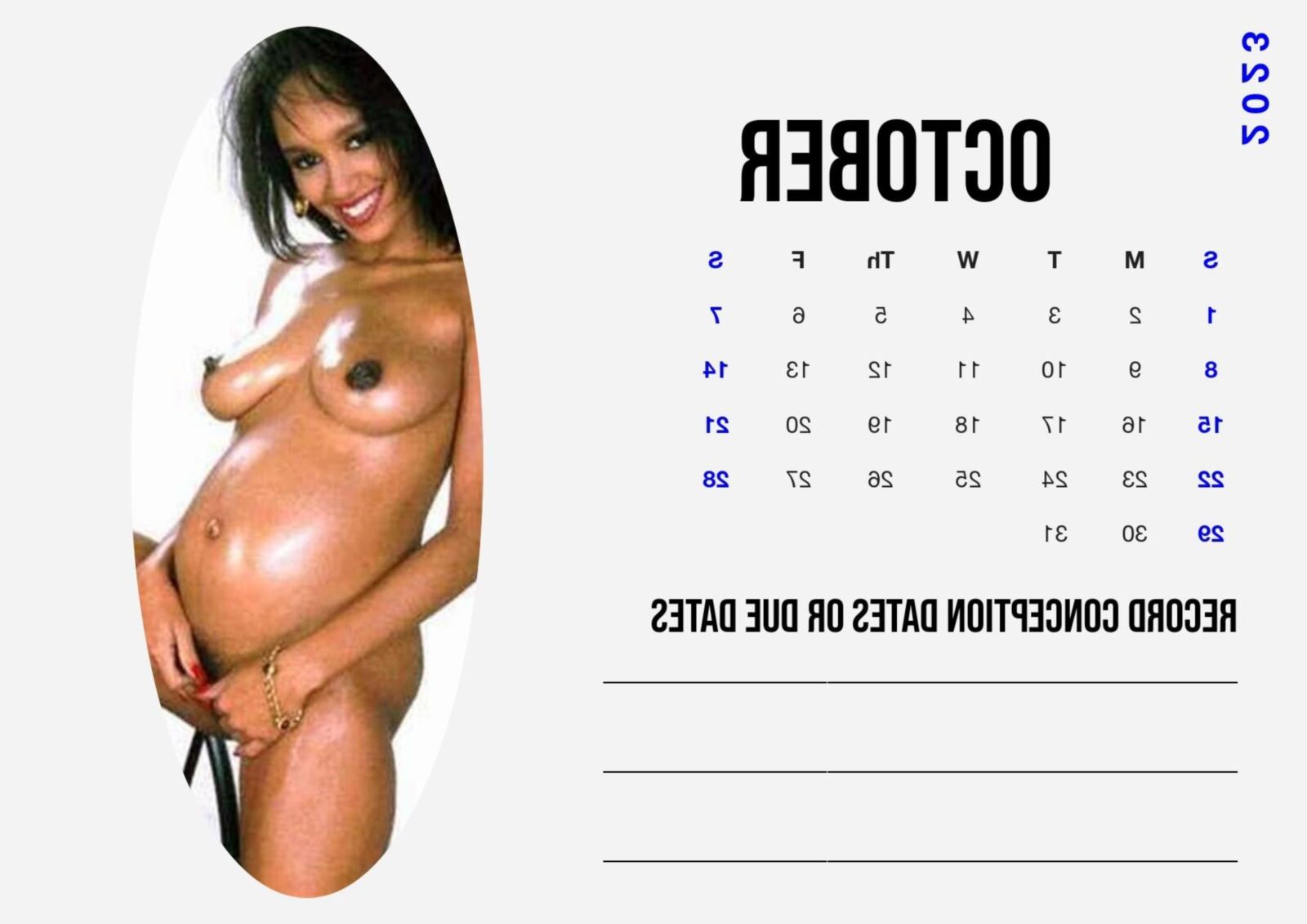 Calendario 2023 para embarazadas blancas Edición para mujeres negras