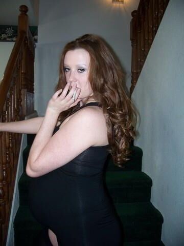 Pregnant Redhead Smoking